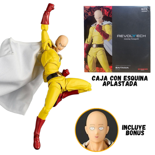 Amazing Yamaguchi Revoltech Saitama + BONUS - One Punch Man [Caja Dañada]