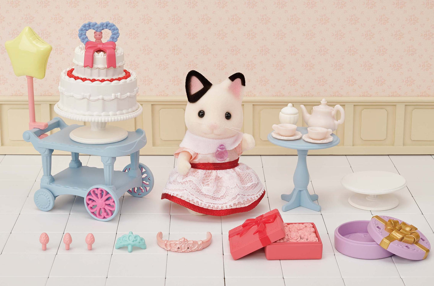 Sylvanian Families Set de Fiesta con Gata Tuxedo