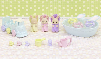 Sylvanian Families Set de baño con trillizos conejos Milk