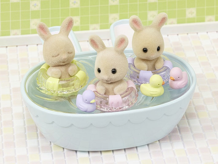 Sylvanian Families Set de baño con trillizos conejos Milk