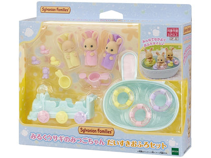 Sylvanian Families Set de baño con trillizos conejos Milk