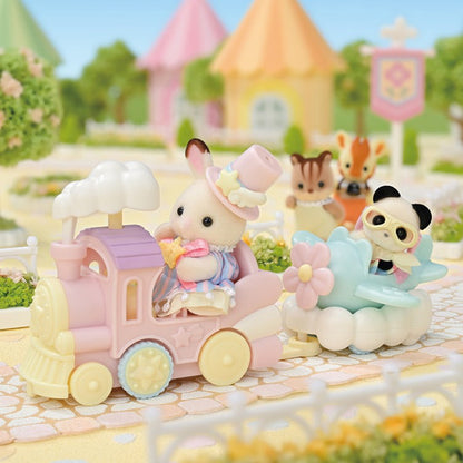 Sylvanian Families Paseo en Tren y Avión ( panda y conejo)