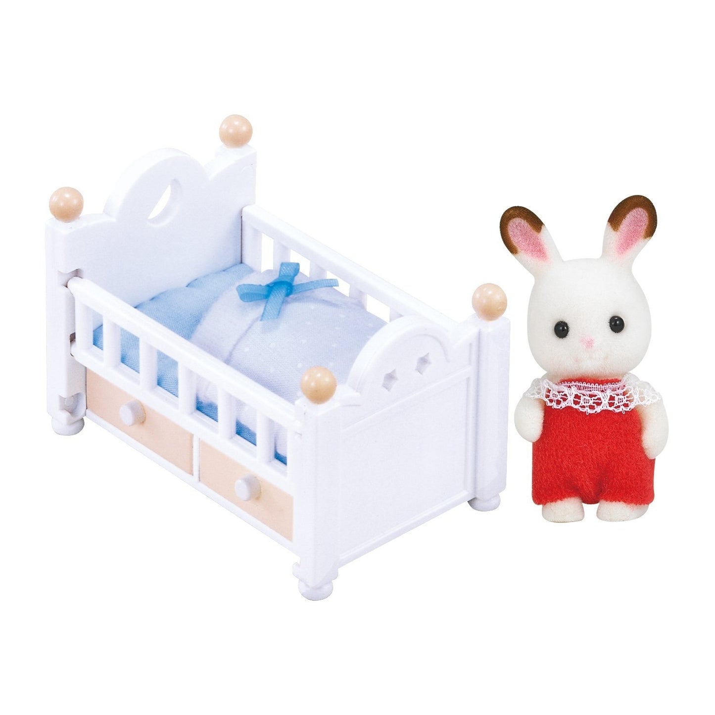 Sylvanian Families Conejo Chocolate Kinder con cuna